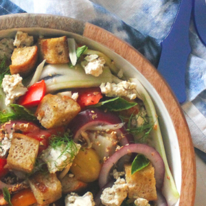 Fennel & Tomato Panzanella with Home-made Ricotta by Alice Zaslavksy