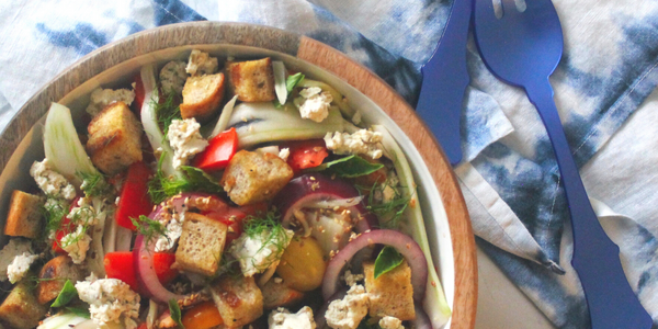 Fennel & Tomato Panzanella with Home-made Ricotta by Alice Zaslavksy