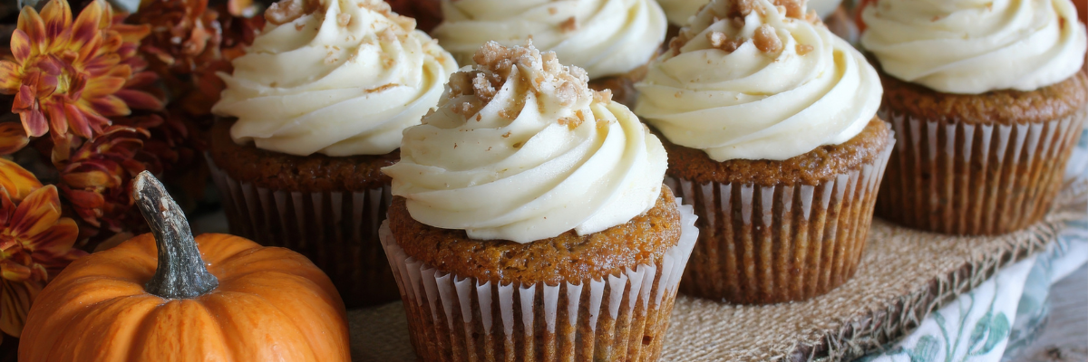 Pumpkin Cupcakes with Cream Cheese Frosting