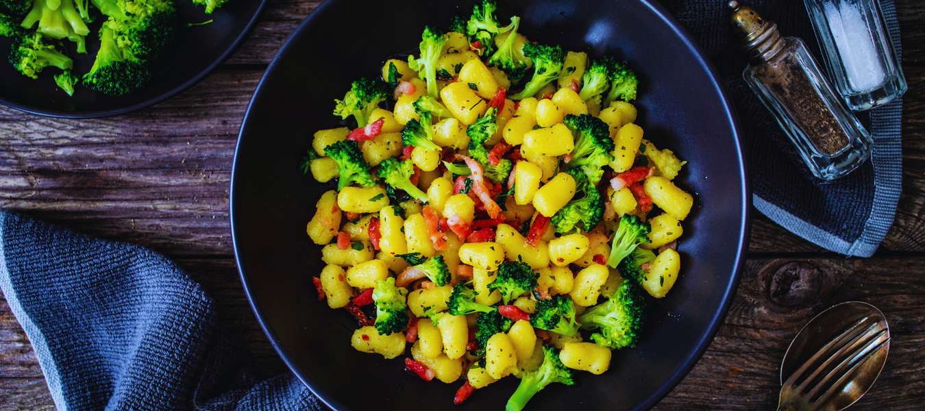 Creamy Skillet Gnocchi with Broccoli and Pancetta