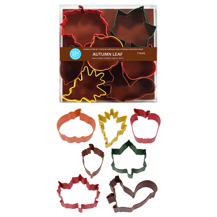 R&M Autumn Leaf Color Cookie Cutters - 7 piece set