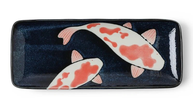 Miya Namako Koi Rectangle Plate - 11.5"