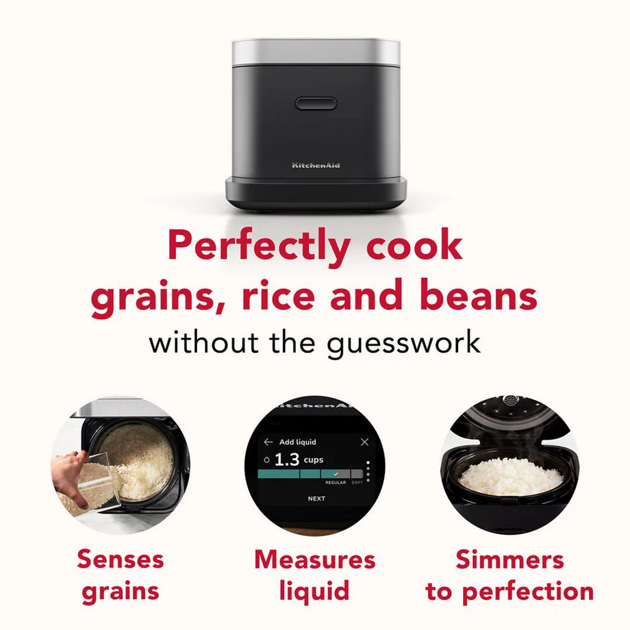 KitchenAid Compact Grain and Rice Cooker - Black Matte