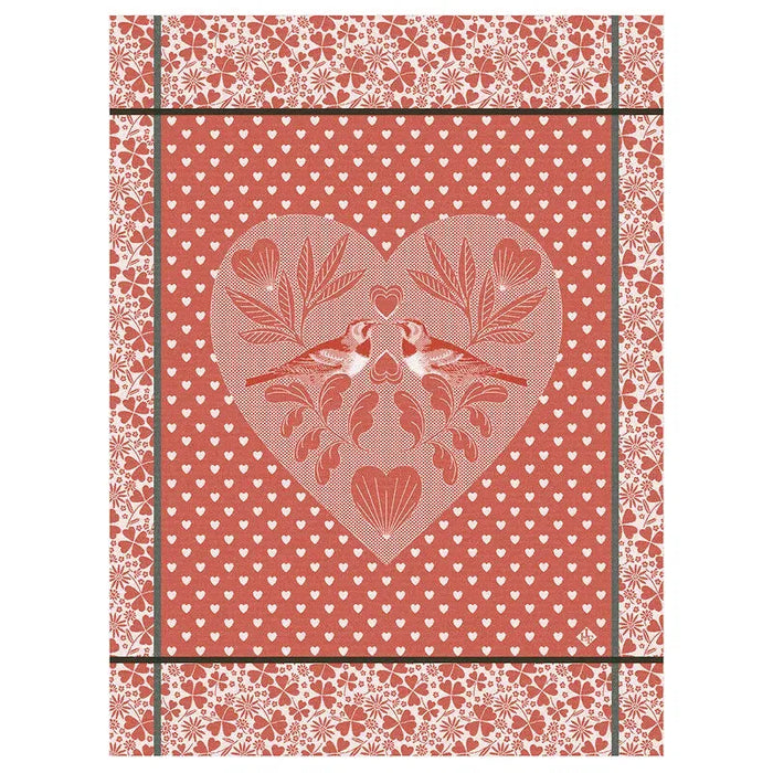 Jacquard Français Cotton Tea Towel - Amour Red