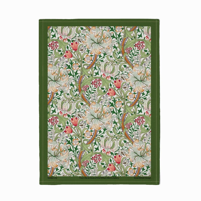 William Morris Cotton Tea Towel - Golden Lily