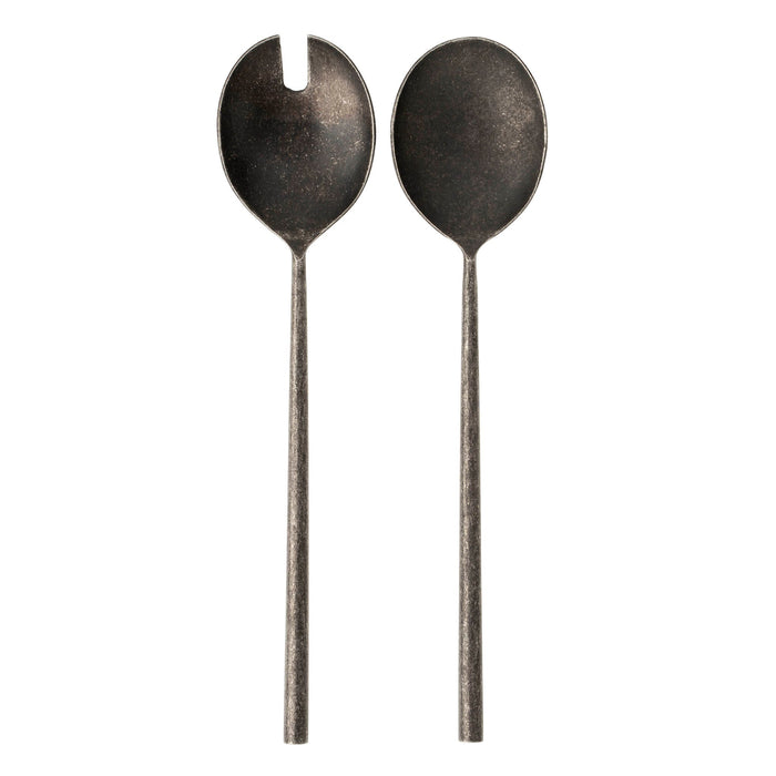 Indaba Tides Salad Servers Set of 2 - Tumbled Black