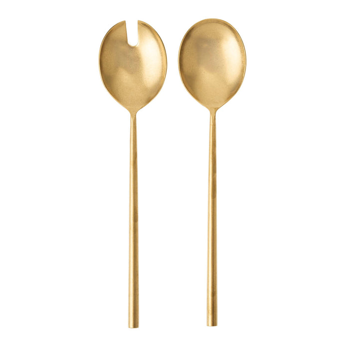 Indaba Tides Salad Servers Set of 2 - Tumbled Gold