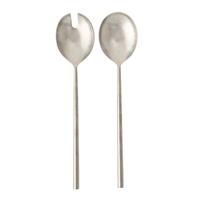 Indaba Tides Salad Servers Set of 2 - Tumbled Stainless