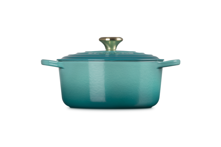 Le Creuset 5.3L Signature Round French Oven - Bleu Riviera