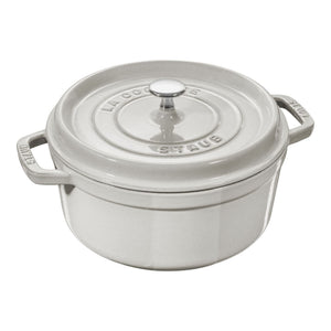 STAUB Cast Iron Round Cocotte  3.7 L - White Truffle