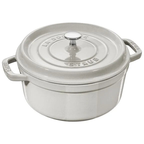 STAUB Cast Iron Round Cocotte - 5.25L / White Truffle