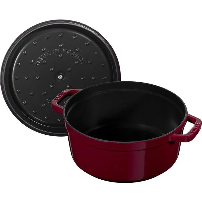 STAUB Cast Iron Round Cocotte - 6.75L / Bordeaux