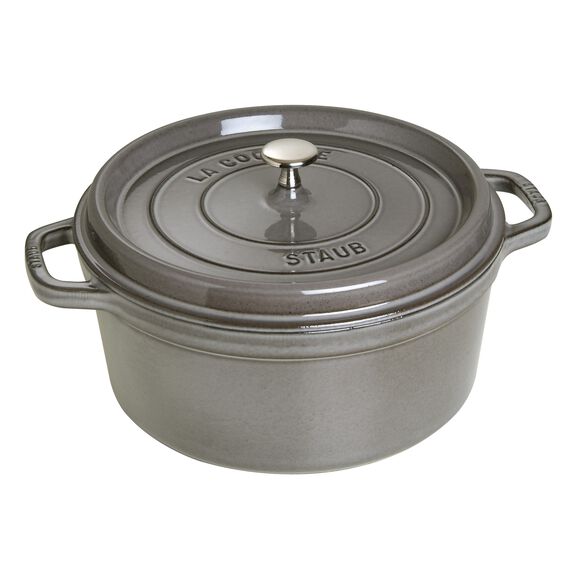 STAUB Cast Iron Round Cocotte - 6.75L / Graphite-Grey