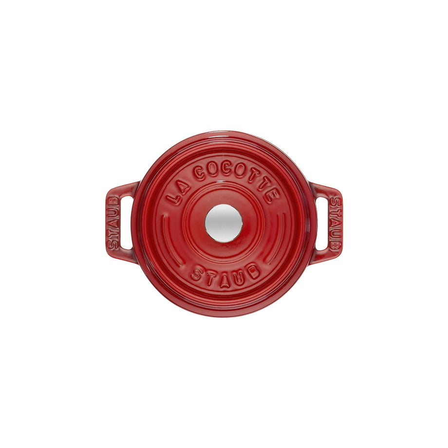 STAUB La Cocotte 250 mL Cast Iron Round Mini Cocotte, Cherry