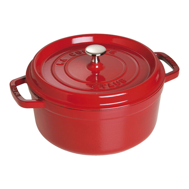 STAUB Cast Iron Round Cocotte  3.7 L - Cherry