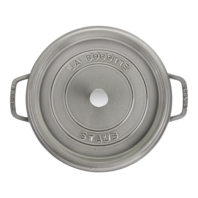 STAUB Cast Iron Round Cocotte  3.7 L - Graphite-grey