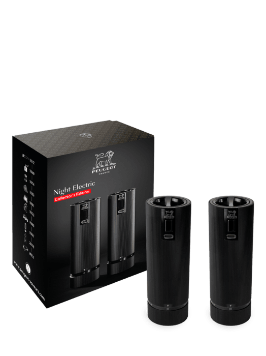 Peugeot Night Electric Gift Box – Set of Line Electric Matte Black Salt and Pepper Mills