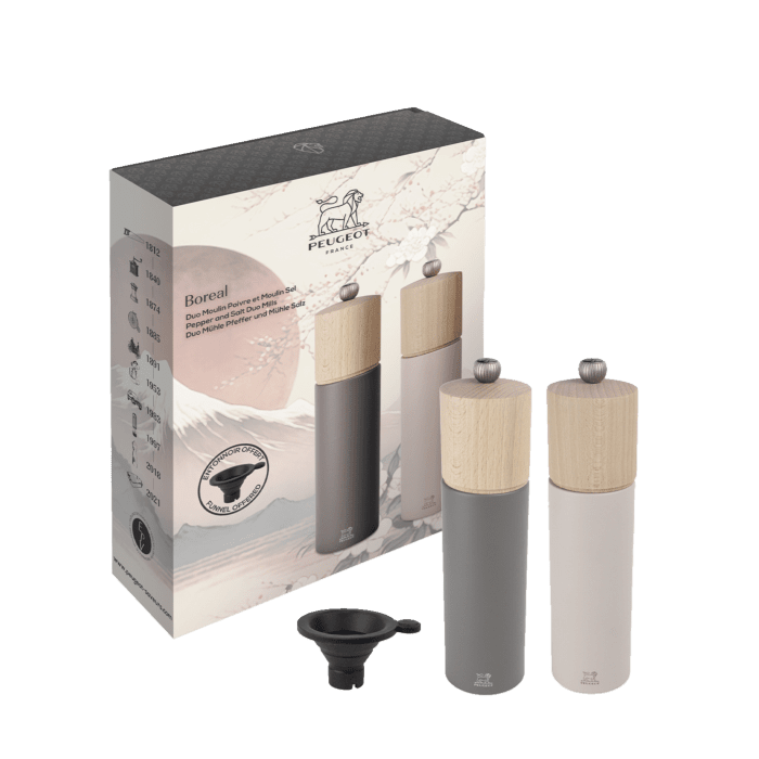 Peugeot Boreal Gift Set - Petal Rose Salt & Grey Rock Pepper
