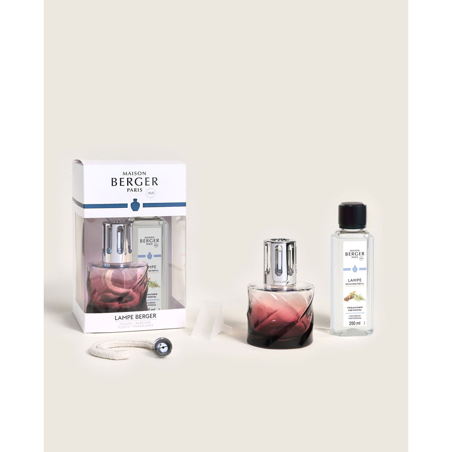Maison Berger Spirale Garnet Lamp Gift Set - Pure White Tea / 250 ml