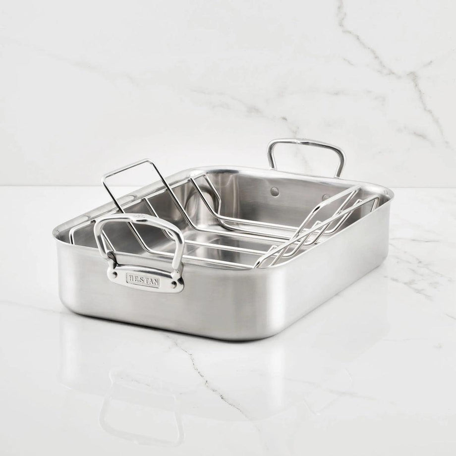Plat à rôtir en acier inoxydable Hestan Provisions - Grand format / 41,9 cm x 30 cm x 8,9 cm / Précommande / Disponible le 8 oct
