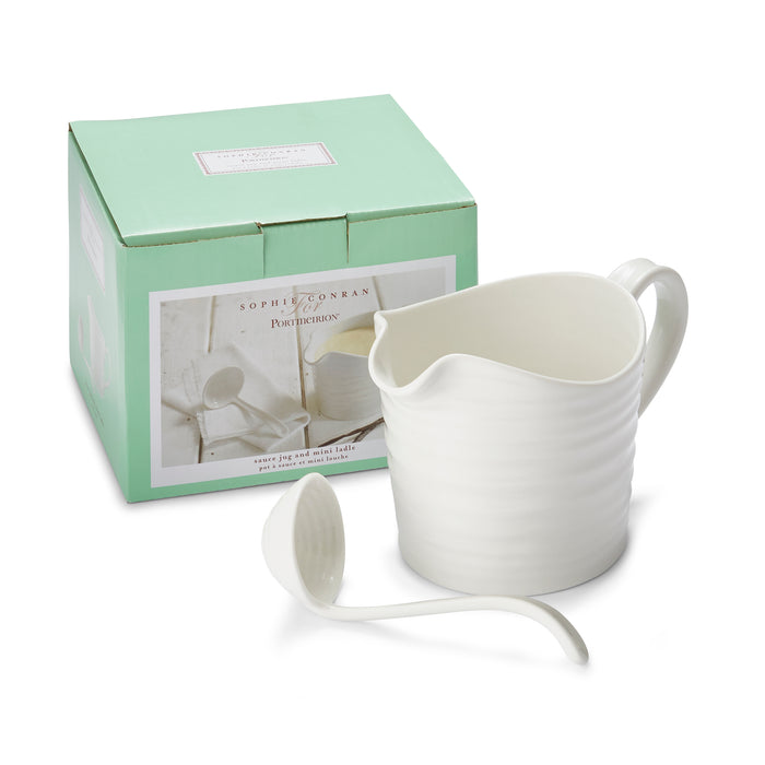 Sophie Conran White Mini Sauce Jug and Ladle Set