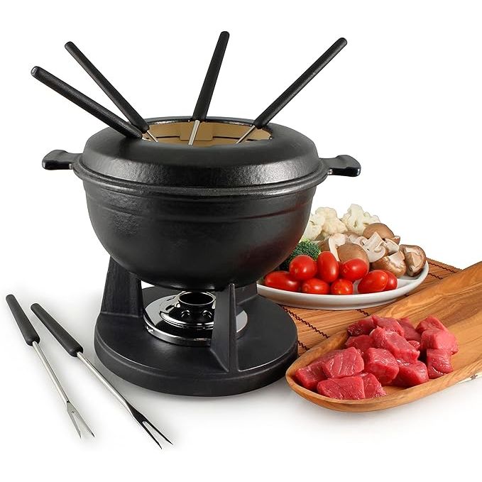 Swissmar Lucerne Cast Iron Fondue Pot - Black — Floor Model