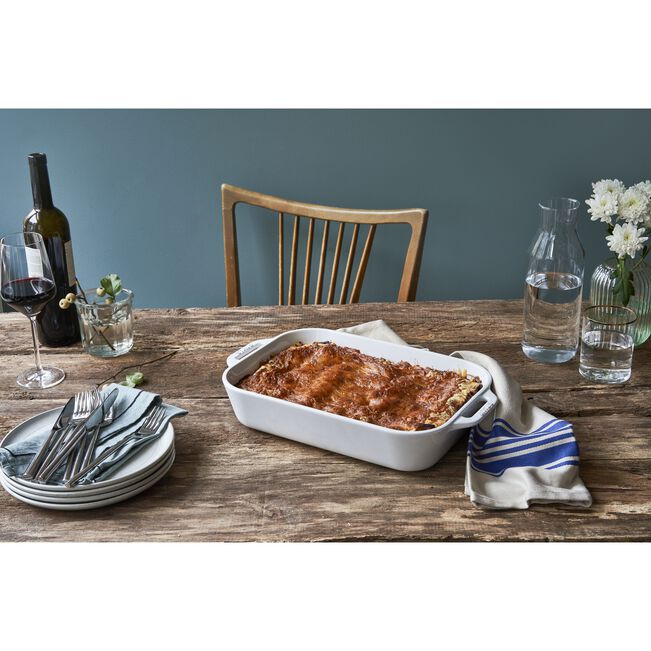 STAUB Ceramic Rectangular Ovenware Dish - 4.4L / White