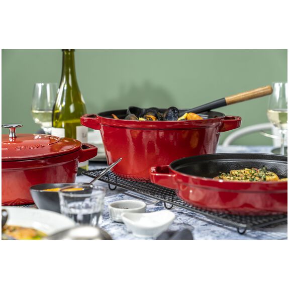 STAUB Cast Iron Stackable Cocotte Set - Medium 4 Piece / Cherry