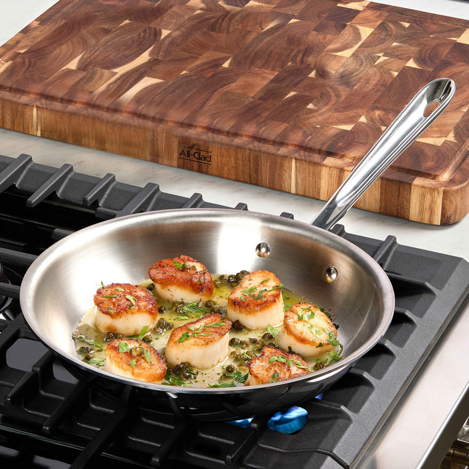 All-Clad D3 Stainless Steel Fry Pan with lid - 10"