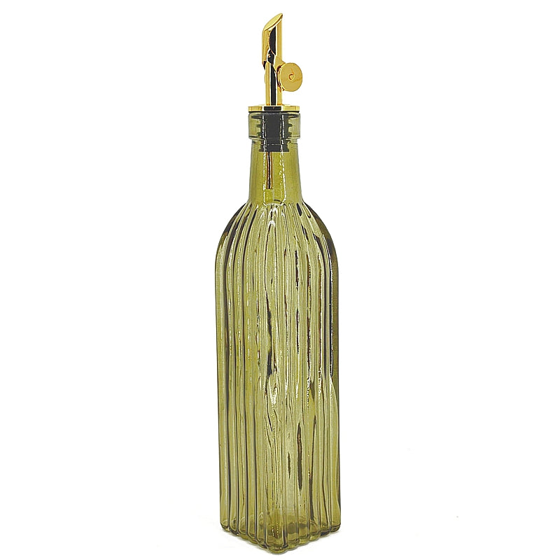 Natural Living Glass Oil/Vinegar Bottle - Green