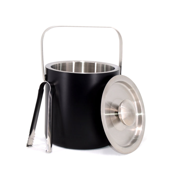 Natural Living Opera Stainless Steel Ice Bucket, Black