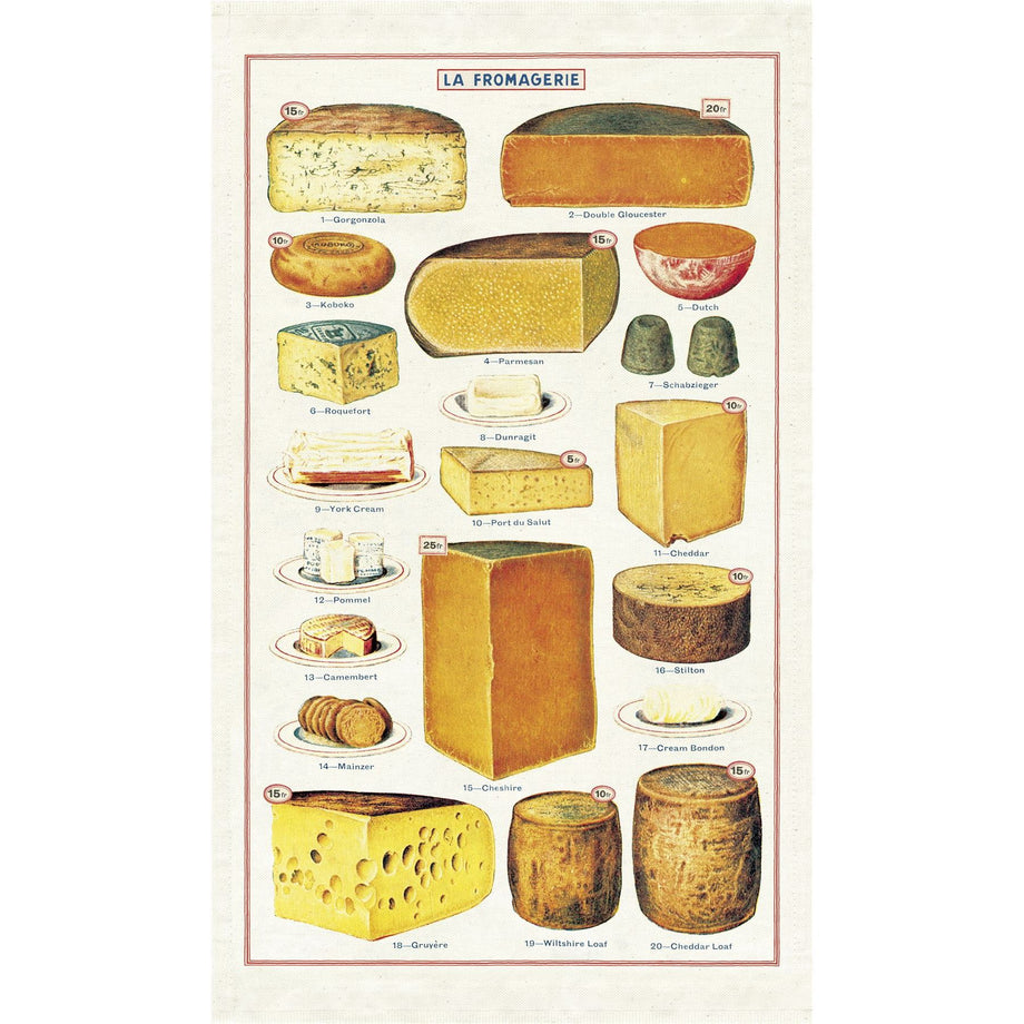 Cavallini Cheese Tea Towel