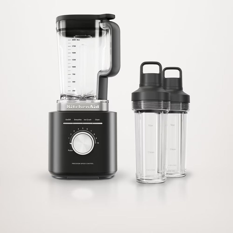 KitchenAid Pure Power Blender with Personal Blending Jars – Black Matte