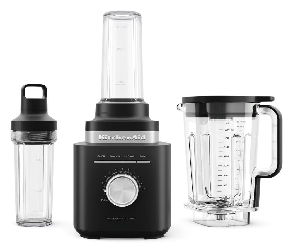 KitchenAid Pure Power Blender with Personal Blending Jars – Black Matte