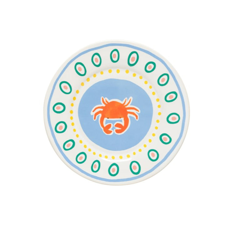 Costa Nova Summer Bliss Salad/Dessert Plate Crab