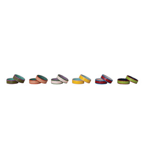 Creative Co-Op Enameled Metal Napkin Rings With Colored Edge - Set of 6