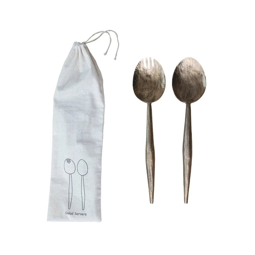 Creative Co-Op Hand-Forged Metal Salad Servers set of 2