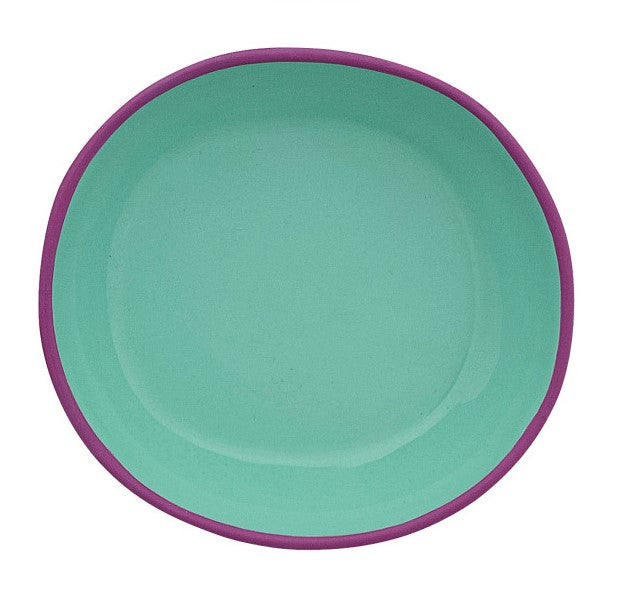 Creative Co-Op Enameled Stainless Steel Dish with Colored Edge - 4 Color Options