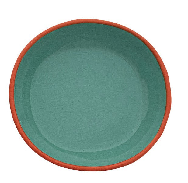 Creative Co-Op Enameled Stainless Steel Dish with Colored Edge - 4 Color Options