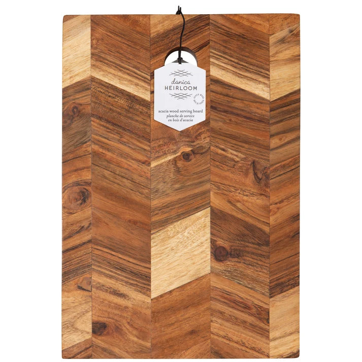 Danica Acacia Chevron Serving Board 10 in