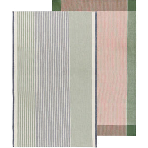 Danica Heirloom Array Stripe Dishtowel - Set of 2 / Jade Green