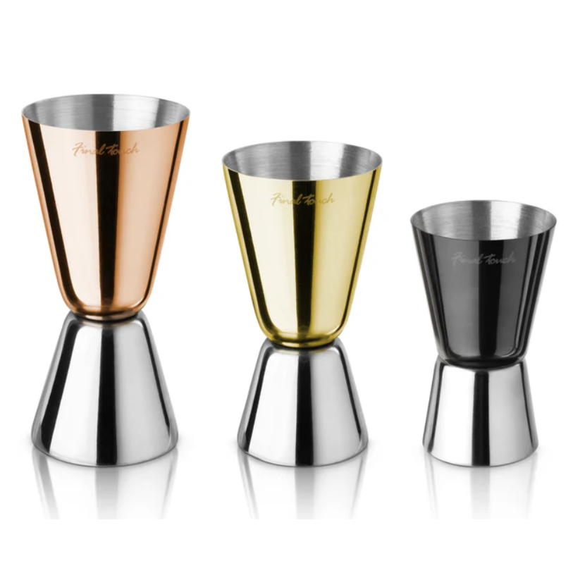 Final Touch Mixed Metal Double Jiggers - Set of 3