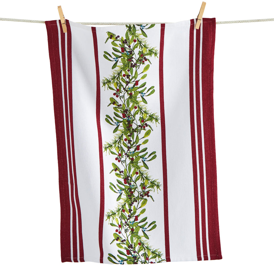 TAG Winter Berries Center Garland Dishtowel