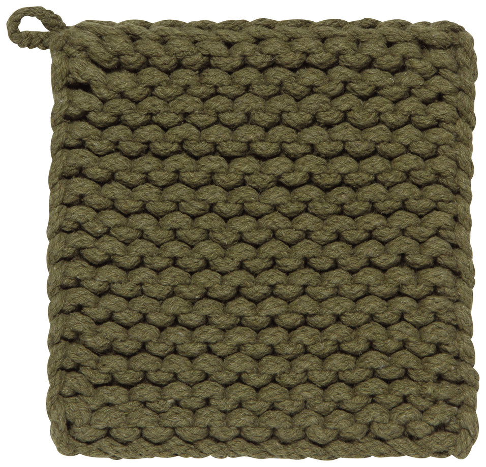 Danica Heirloom Knit Potholder - Olive Branch