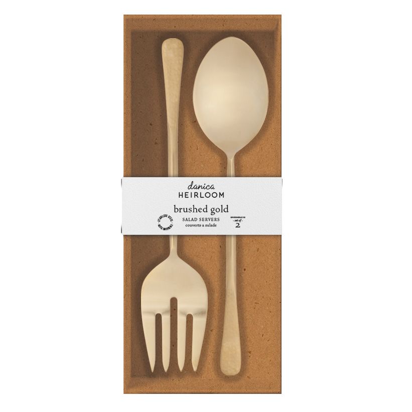 Danica Heirloom Stainless Steel Salad Server Set - Gold