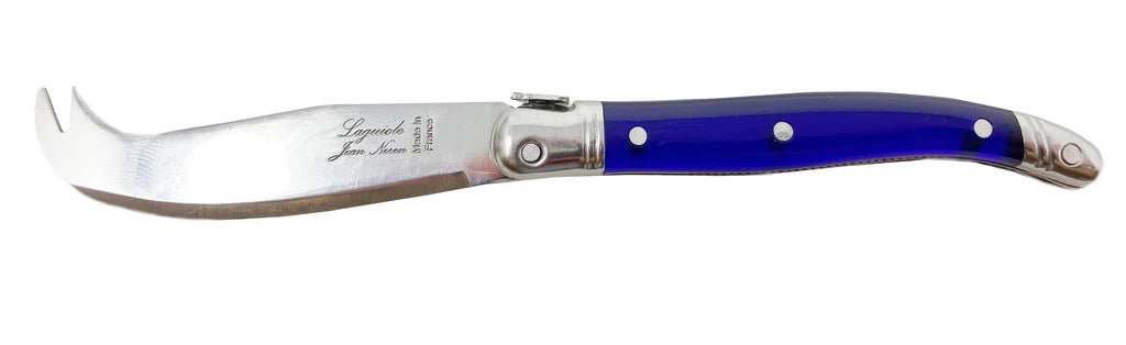 Laguiole Jean Neron Mini Fork-Tipped Cheese Knife - Cobalt Blue