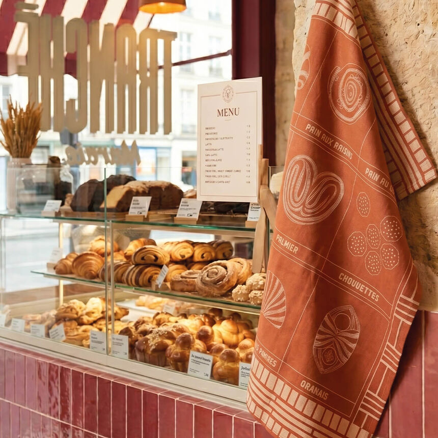 Jacquard Français Cotton Tea Towel - Haute Viennese Pastries / Red