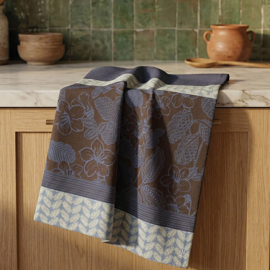 Jacquard Français Cotton Tea Towel - Sulawesi / Blue