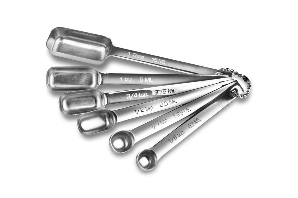 Kitchen Basics Measuring Spoon for Spice Jar set of 6 - Stainless Steel