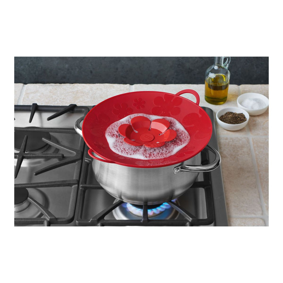 Kuhn Rikon Spill Stopper Red Flower 11"